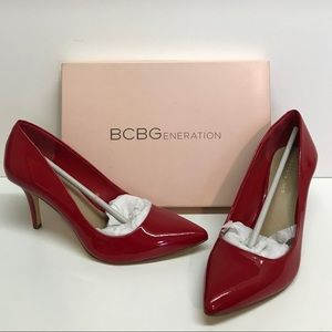 BCBG Red Patent Leather Pumps
